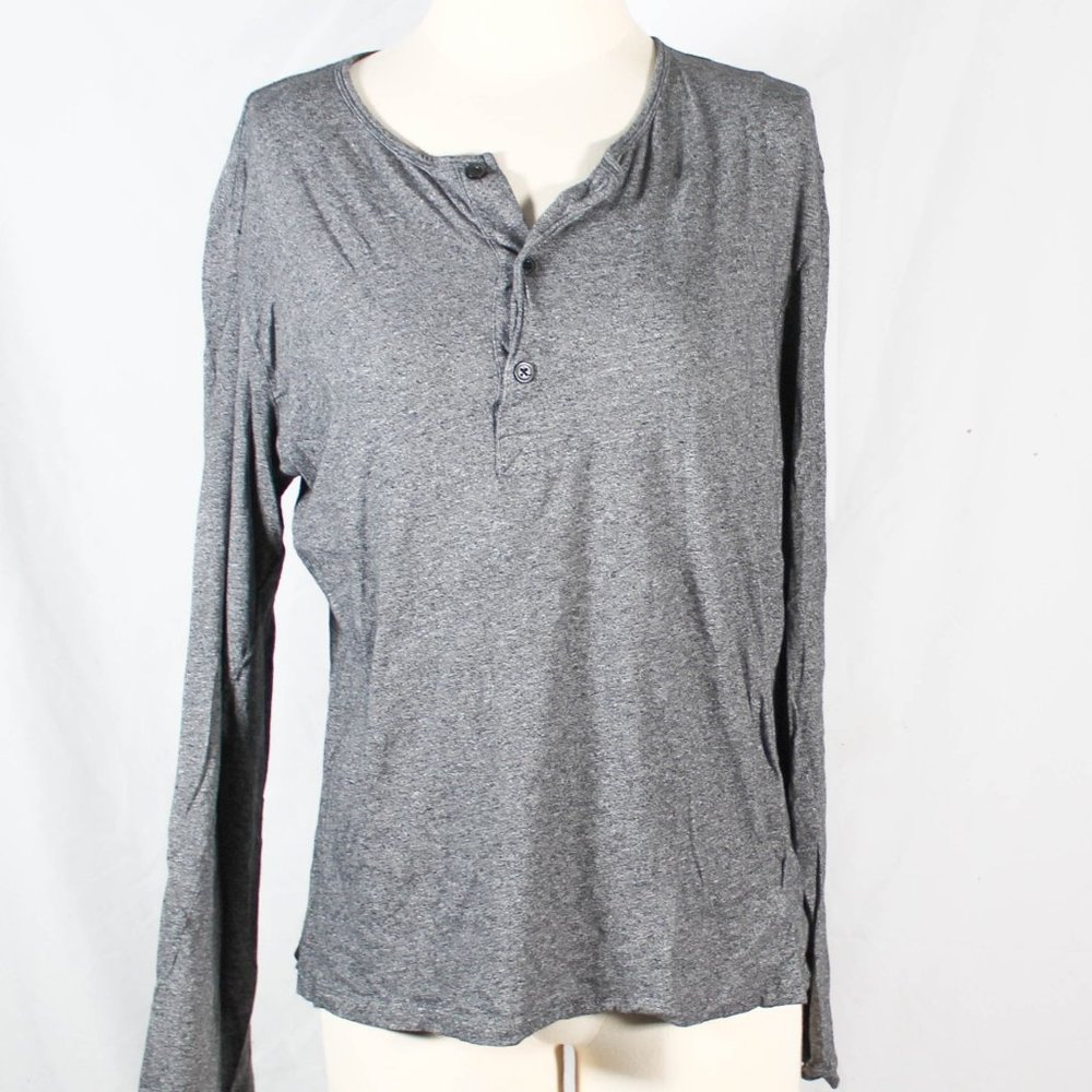 H&M Men’s Heathered Gray Long Sleeve Top Shirt